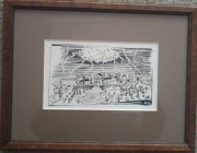 A.UNIECHOWSKI,Pioruny, rys.tuszem,sygn AU