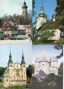 Kościół - Pocztówki 4 szt.- Święta Lipka Krościenko Kruszwica Polanica Zd.