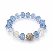 Bransoletka damska kamienie hematyt cyrkonie baby blue elegancka nastolatki