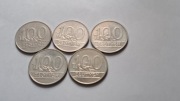 Zestaw PRL  5 x 100 zł 1990r.
