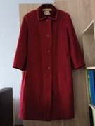 Bordowy wełniany długi płaszcz Windsmoor Made in England, rozm. 18/46/XXXL 