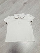 Dziewczęcy, biały top polo z bawełny h&m, rozmiar 122/128