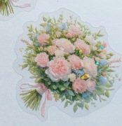 naklejki holograficzne 10szt bukiety kwiatów scrapbooking
