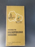 Mapa przeglądowa Województwa Bialskopodlaskiego i Siedleckiego. PRL