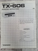Tuner Pioineer TX-606 Instrukcja obsługi 
