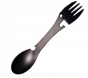 Łyżkowidelec turystyczny stalowy czarny spork 5w1 ET7953