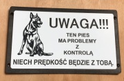 Tabliczki uwaga zły pies amstaff pitbull owczarek