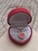 Naszyjnik czerwone serce łańcuszek serduszko zawieszka stal okazja