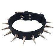 Obroża ze skóry naturalnej. Proste ćwieki. Wszystkie rozmiary.