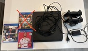 PlayStation 4 Slim 1TB + 2 pady + 2 gry + stacja ładująca
