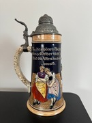 Stary kufel Mettlach kolekcjonerski XIXw. 1804r Oryginał antyk