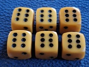 Bakielit Kostki do gry 6 szt.