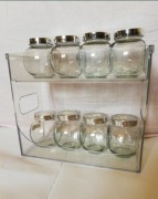 Organizer regał półka przyprawy przyprawnik szklane pojemniki 