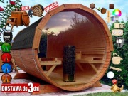 SAUNA Ogrodowa 250cm + OKNO 100% + GRATIS Beczka 500L Akcesoria = Wycena