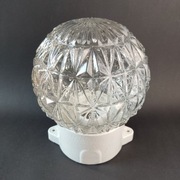 Plafon szklany na podstawie ceramicznej - stan idealny - lata 70 - 4 sztuki