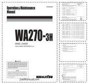 Komatsu WA270-3 Operation Manual Instrukcja obsługi operatora, DTR