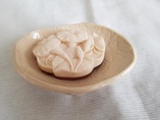 Mydelniczka ceramiczna z gliny naturalny beż, wzory