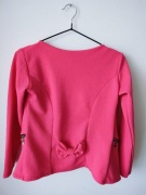 Marynarka dziewczęca neon róż kokardka elegancka Zara look 