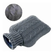 TERMOFOR GUMOWY W POKROWCU PLUSZOWY OGRZEWACZ NA WODĘ W SWETERKU DUŻY 2L