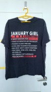 Czarny t-shirt dla styczniowych dziewczyn, roz. XL, stan bardzo dobry
