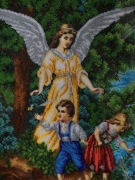 Obraz haftowany koralikami “Anioł stróż”