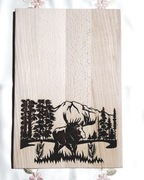 Deska z drewna Bukowego do kuchni z motywem