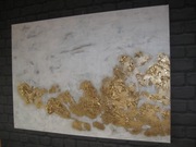 Biel, szarość , złoto, gruba struktura 100/70