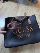 Guess torebka 2w1 czarna brązowa 