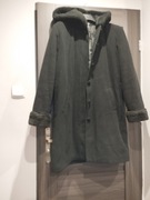 Płaszcz czarny z Kapucą wełniany 