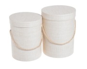 ozdobne pudełka flower box 2szt. kremowy 22cm x 16cm, 19cm x 14,5cm 39CAN5