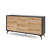 Komoda DĄB Evoke + czerń 154 cm
