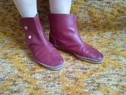 Jesienno/wiosenne botki za kostkę 37,5 skóra vintage bordo