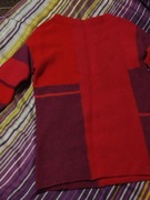 Różowy czerwony wełniany owcza wełna dłuższy sweter tunika Solar 38 M 