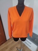 pomarańczowy swetr sweter dekolt V nie gryzie wiskoza rozm. S Ichi