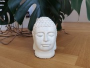 Odlew, figurka, biała głowa Buddy