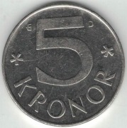 Szwecja 5 koron kronor 1990 - 28,5 mm - nr 1