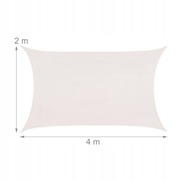 Nowy Żagiel Przeciwsłoneczny Ogrodowy Wodoodporny 2x4 Biały Zacieniacz