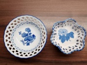 Amsel Hamburg kpl 2 sztuk porcelanowe ażurowe miseczka + patera + gratis