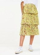Tommy Jeans Floral__Spódnica warstwowa midi falbany podszewka__S z UK
