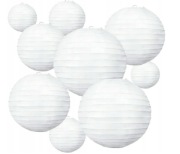 Białe papierowe lampiony dekoracyjne Chińskie 16sztuk
