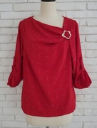 Piękna włoska czerwona bluzka z cyrkoniami okazja 