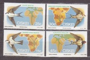 AFRYKA POŁUDNIOWA/Ciskel. 1984/Ptaki. wędrowne. 4zn'nie kasowane 