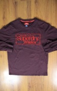 Koszulka Superdry r. XXL dł rękaw bordowa bawełniana 