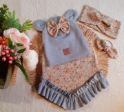 Czapka z uszami chusta i opaska 