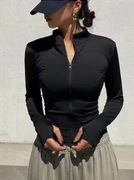 Damska kurtka sportowa szybkoschnąca do pilatesu i biegania siłownia