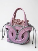 Torebka handmade ze sznura bawełnianego | różowa | unikatowa torba damska