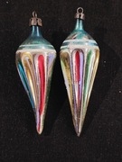 Bombki prl szklane spadochrony 2 szt  kształtki ozdoby choinkowe vintage