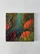 Obraz teksturalny olejny rafa koralowa, 20x20 cm