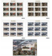 Arkusiki 5070-73 z bl.230 -100r. Bitwy Warszawskie