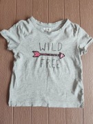 569. Szara koszulka dziewczęca t-shirt rozmiar 122/128